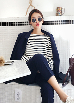 StripedBoatneckTee