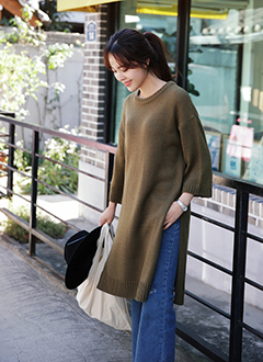 SideSlitKnitDress