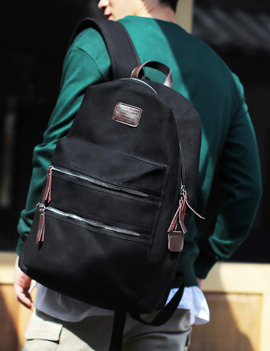 2ZipperPocketCottonBackpack