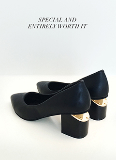 MetalGoldMiddleHeelPumps
