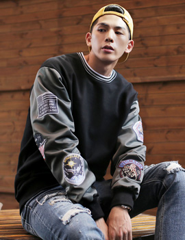 SleevePatchSweatshirt-Ec