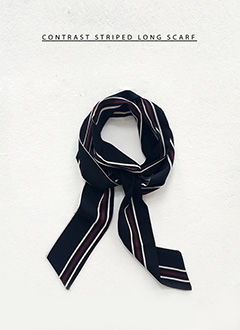 ContrastStripedLongScarf