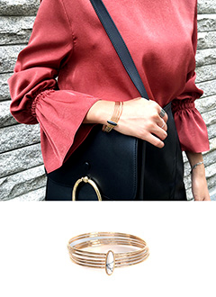 FiveRingGemstoneMotiveBracelet