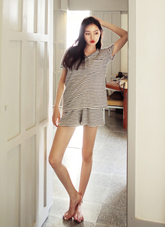 ElasticWaistbandStripeedAndBasicShortPants
