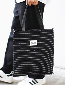 StripePatchToteBag