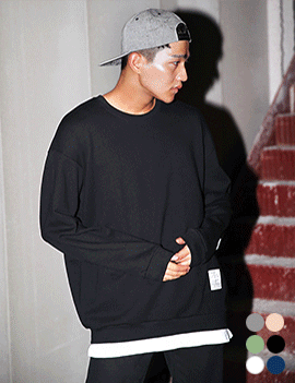 SleevesPatchPointLayeredSweatshirt