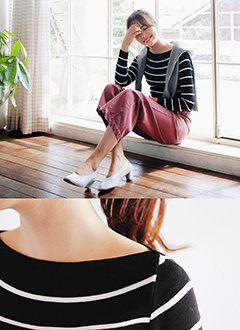 BoatNeckSlimFitKnit