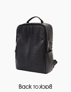 Croc-embossedBlackBackpack