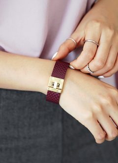 CowLeatherEmbossedBracelet