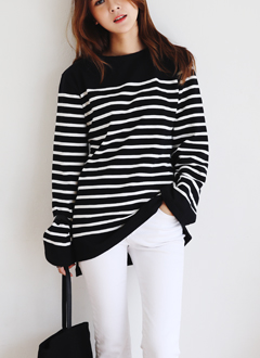 StripeLongCottonTee