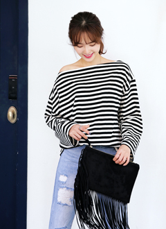 WideBoatNeckStripeTee