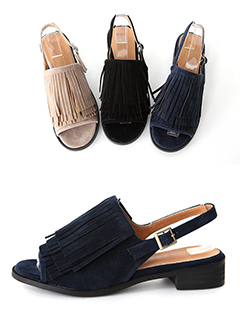 FauxSuedeFringedSandals