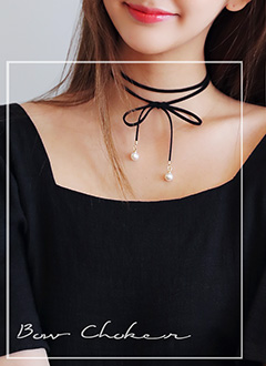 FauxSuedeBowChoker