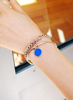 SetOf2StoneOpenCuffAndChainBraceletSet