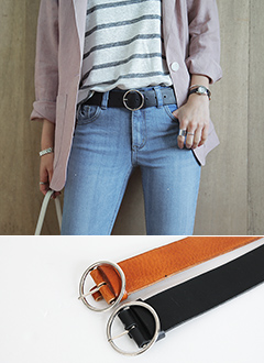 RingBuckleCowhideBelt