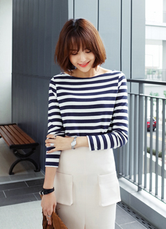 BoatNeckStripeTee