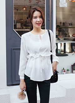 V-SlitStringBlouse