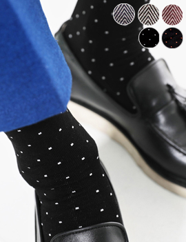 Dot&HerringbonePatternSocks