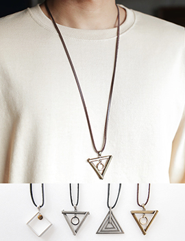 4TypeLeatherStringNecklace