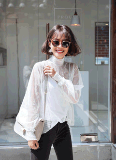 SheerDottedBlouse