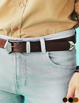 BigBuckleCowLeatherBelt