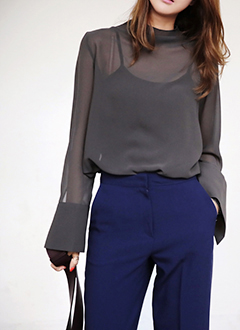 HighNeckSheerBlouse