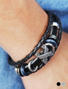 LayeredFauxLeatherBracelet