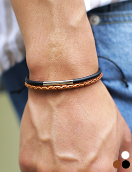 TwoWeaveFakeLeatherBracelet