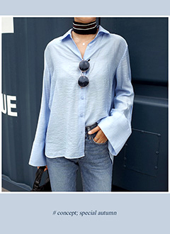 UnevenHemWideCuffsBlouse