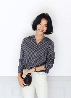 StripedConvertibleBlouse