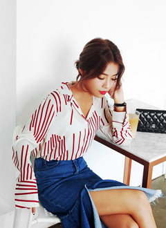 UniquePatternCuffsBlouse