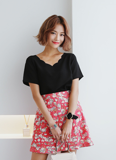 ShortSleeveScallopBlouse