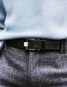 MetalSquareBuckleLeatherBelt