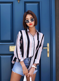 StripedColorblockShirts