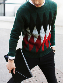 DiamondPatternJacquardKnit