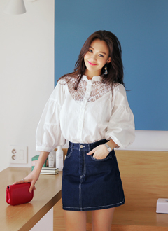 ButtonDownDolmanSleeveBlouse