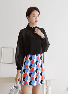 SmockedChiffonBlouse