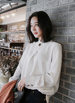 GoldButtonNeckBlouse