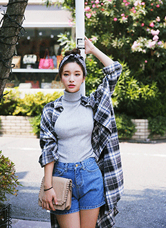 CheckedLongShirtsWithWiastStrap