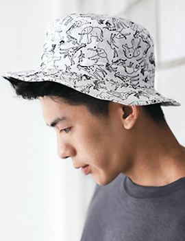AnimalPrintBucketHat,4colors
