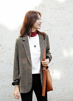 SingleButtonCheckJacket
