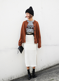 RoundNeckKnitCardigan