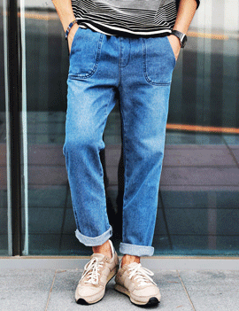 ElasticWaistWashedJean