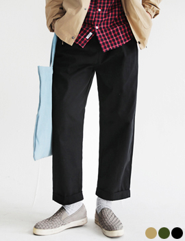 Pin-TuckWideCottonPants