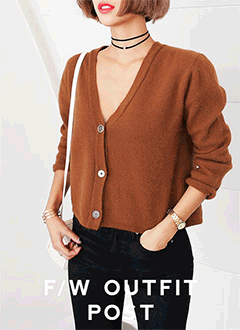 VNeckAngoraKnitCardigan