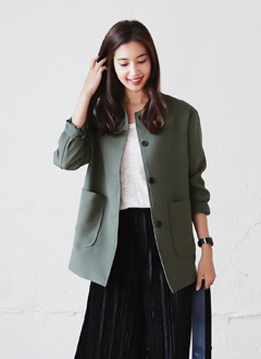 RoundNeckSleevePintuckJacket