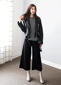 FauxLeatherBeltedBikerJacket