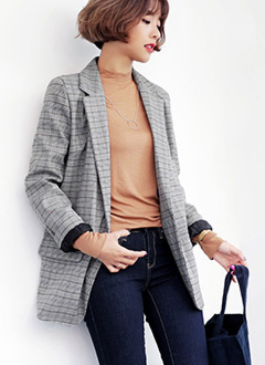CheckedOneButtonJacket