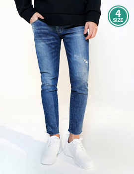 CroppedHemWshedDenimPants