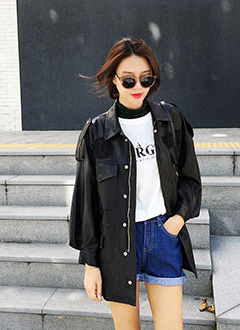 UniquePatchFauxLeatherJacket